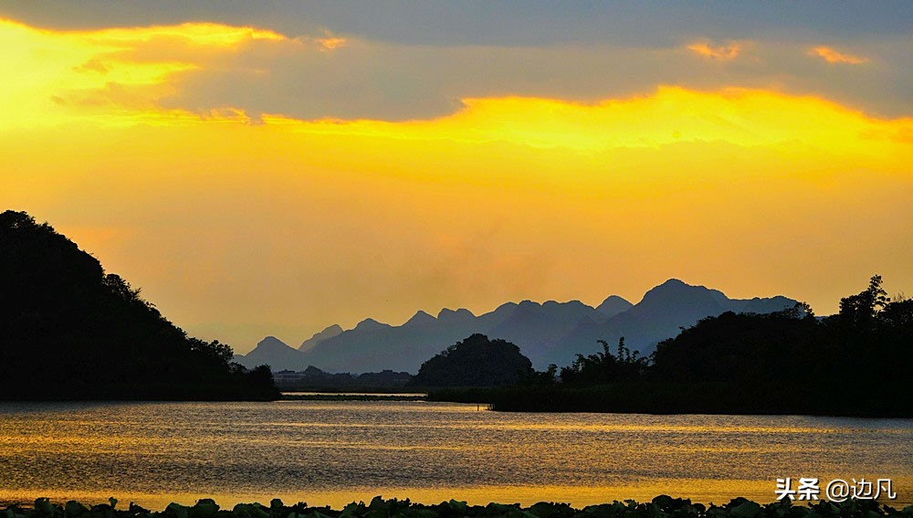 邂逅最美山水田园,春游邂逅一场完美的日落