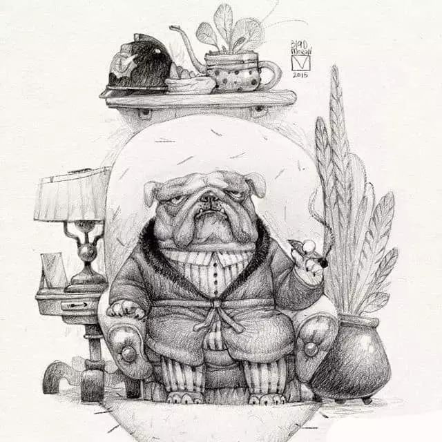 画动漫人物黑白插画素描,超级可爱的素描画