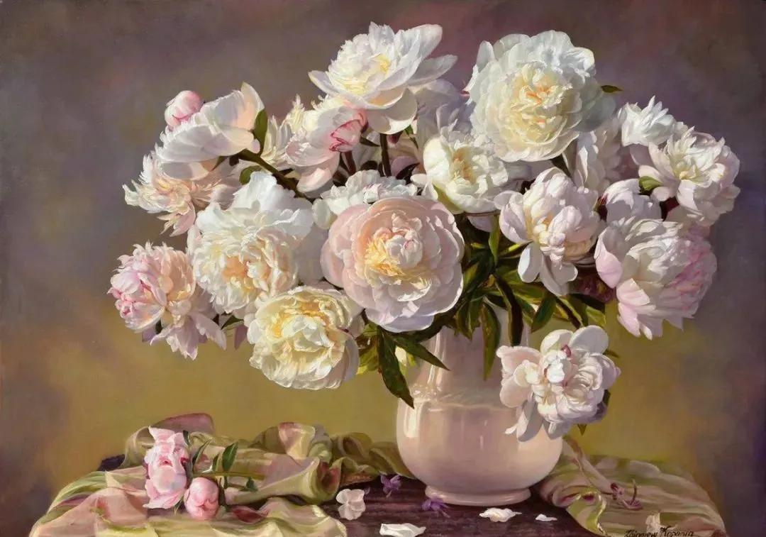 世界著名大师花卉油画,油画漂亮风景画