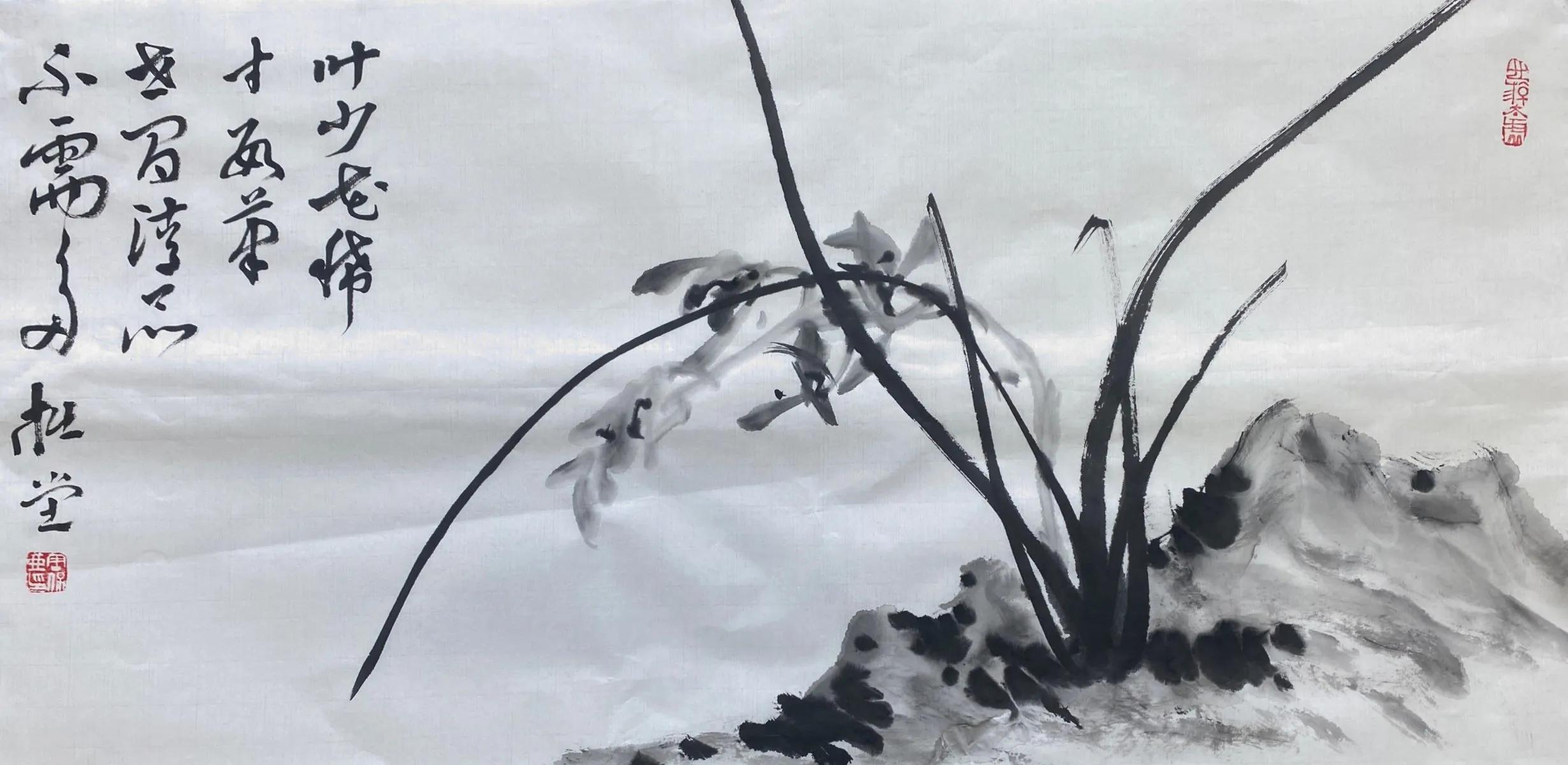 国画写意兰花作品图片欣赏,国画兰花欣赏精品