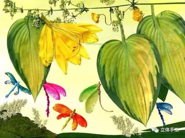 落叶拼贴画图片大全,落叶和花草拼贴画