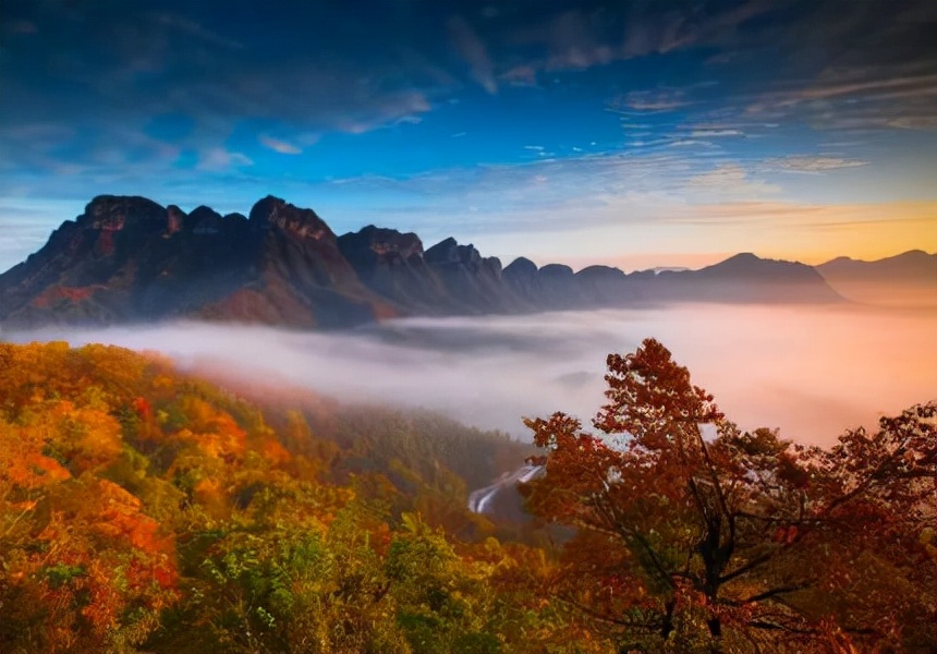 陕西5天红叶之旅,陕川交界的景区