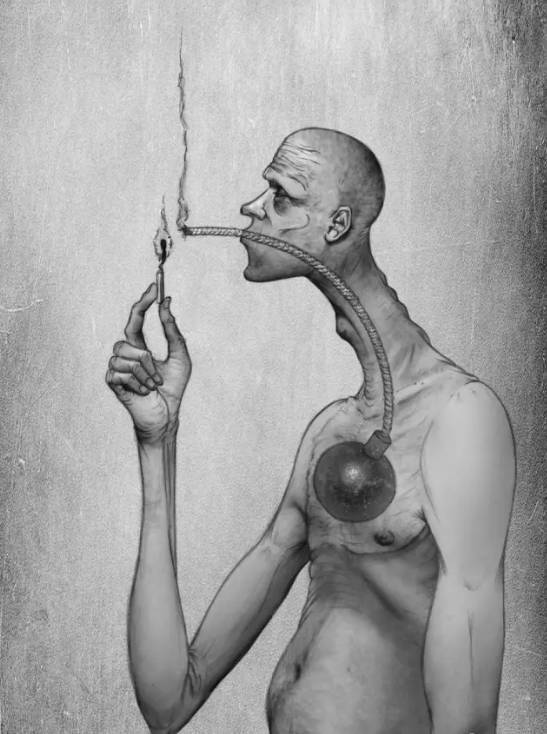 暗黑风格绘画人物素描,暗黑系插画100幅