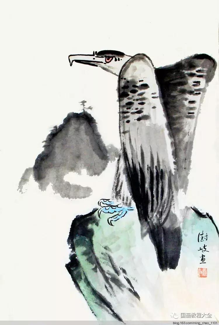 工笔画花鸟入门教程步骤图,国画教学工笔花鸟燕子的重彩画法