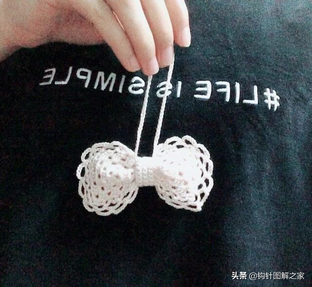 钩针蝴蝶结花样大全图解,钩针蝴蝶结教程全过程