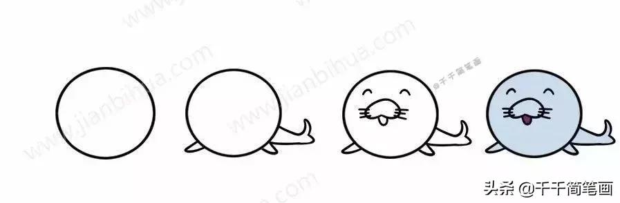 超级可爱的简笔画动物头像,呆萌小动物头像图片简笔画