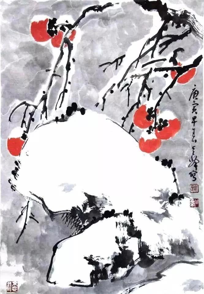 中国风山水画中的雪景,中国画雪景山水画