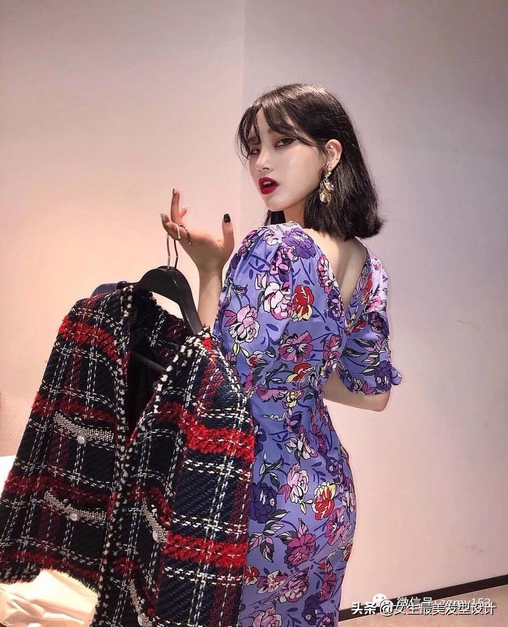 齐肩短发100种造型,冷茶色齐肩短发发型