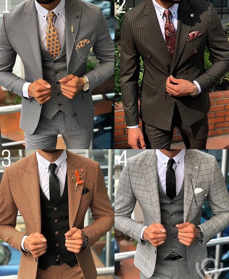 鹿晗穿西装新郎,鹿晗棕黄格子西装