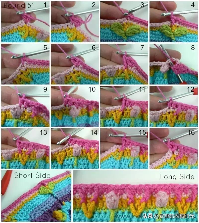 曼陀罗毯子编织教程,苏菲花园曼陀罗毯子钩法高清图解