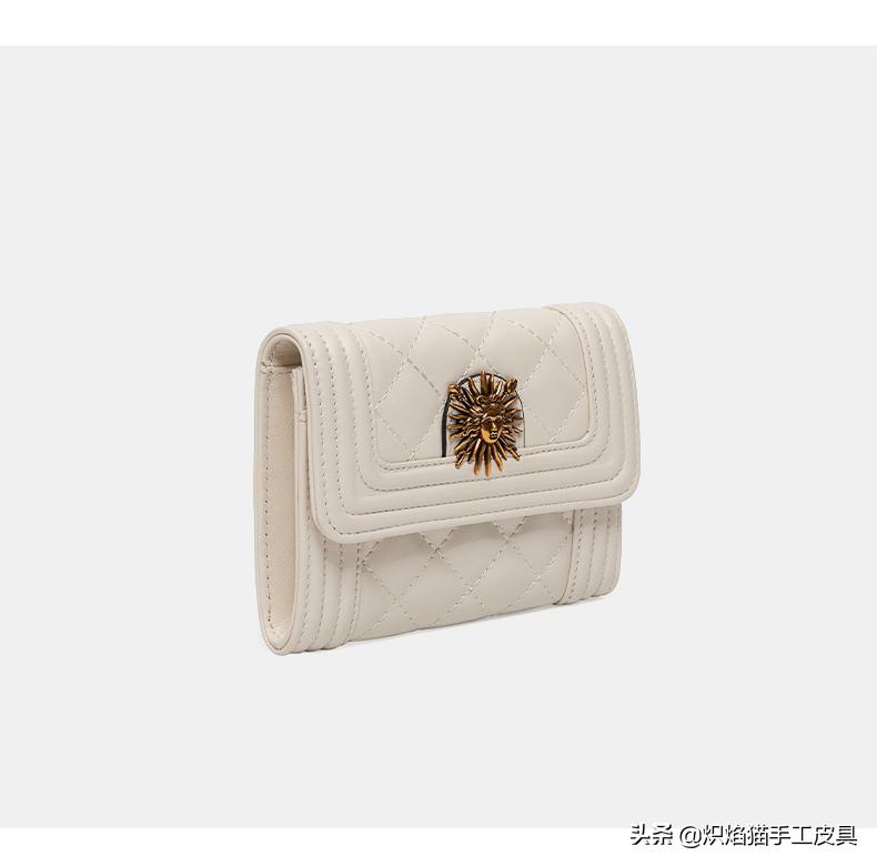 太阳神复古菱形格零钱包