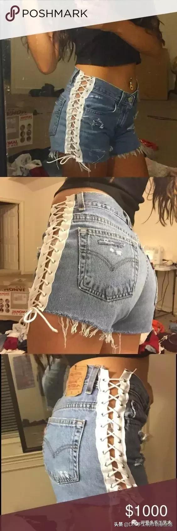 牛仔裤改造小点子,牛仔裤裤脚创意简单改造