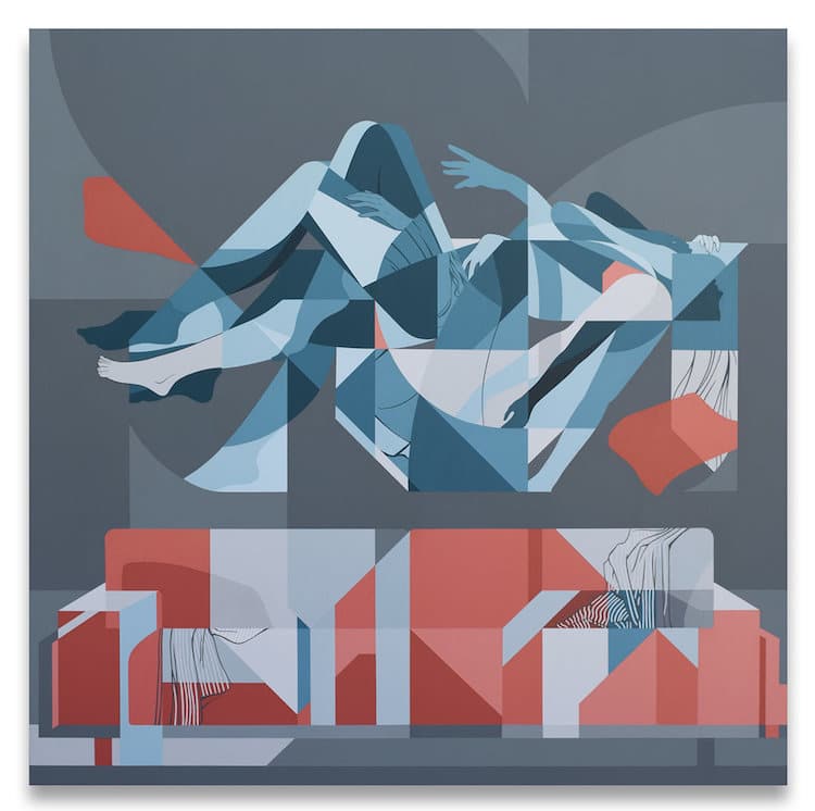 未来主义画作风格,用几何图形画世界名画