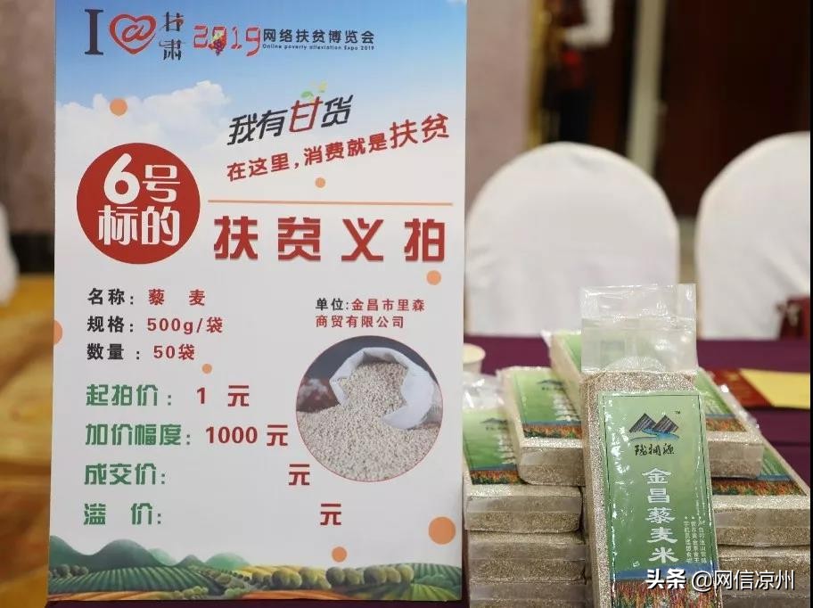 I@甘肃2019网络扶贫博览会金昌公益拍卖成交额超4万元