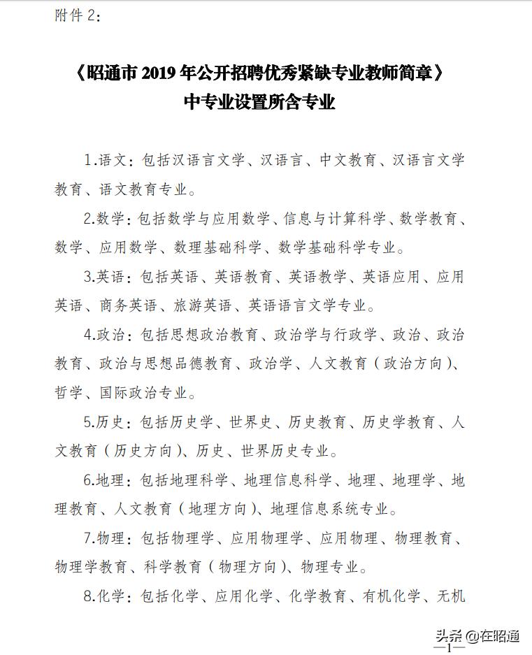 2019年昭通教师直招,昭通市紧缺教师招聘公告2020年