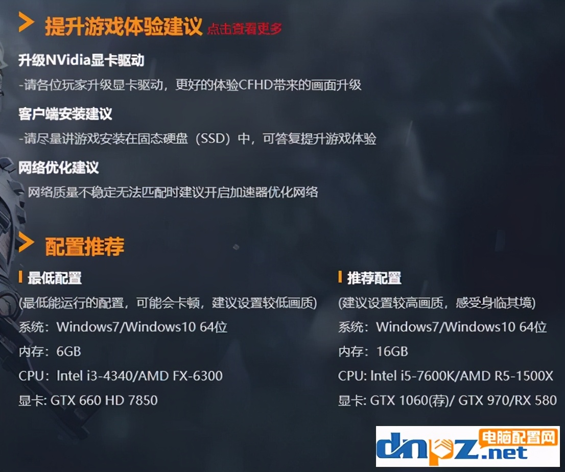 cf穿越火线高清版电脑配置要求,cfhd高清大区2k配置要求