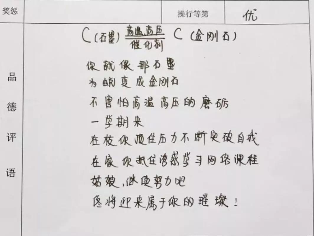 化学老师期末评语大全,化学方程式期末评语