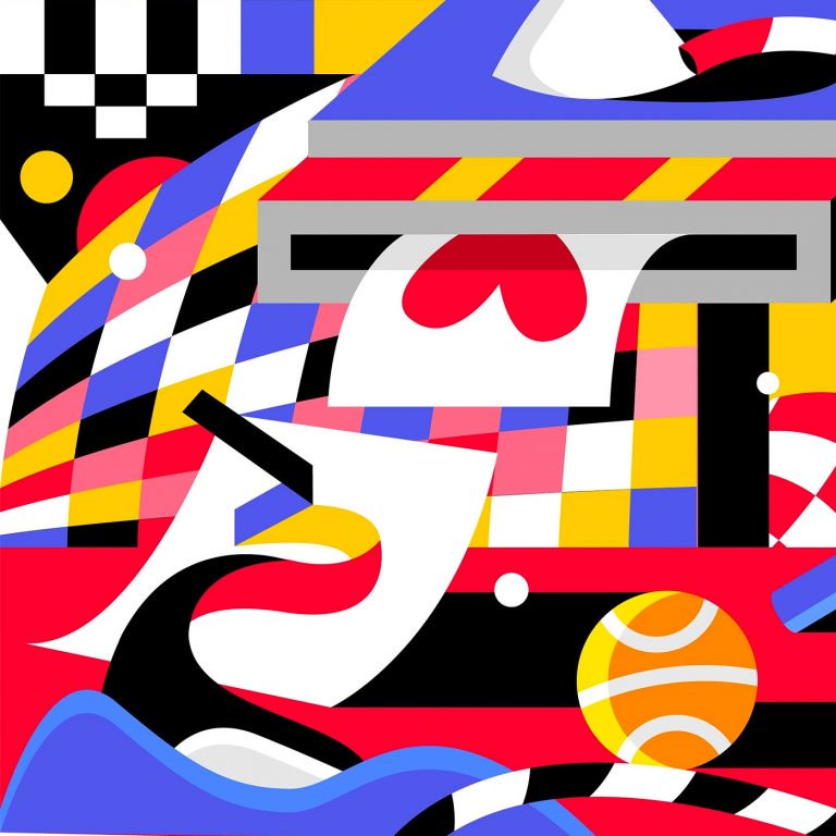 DavidOku抽象风格的字母插画设计