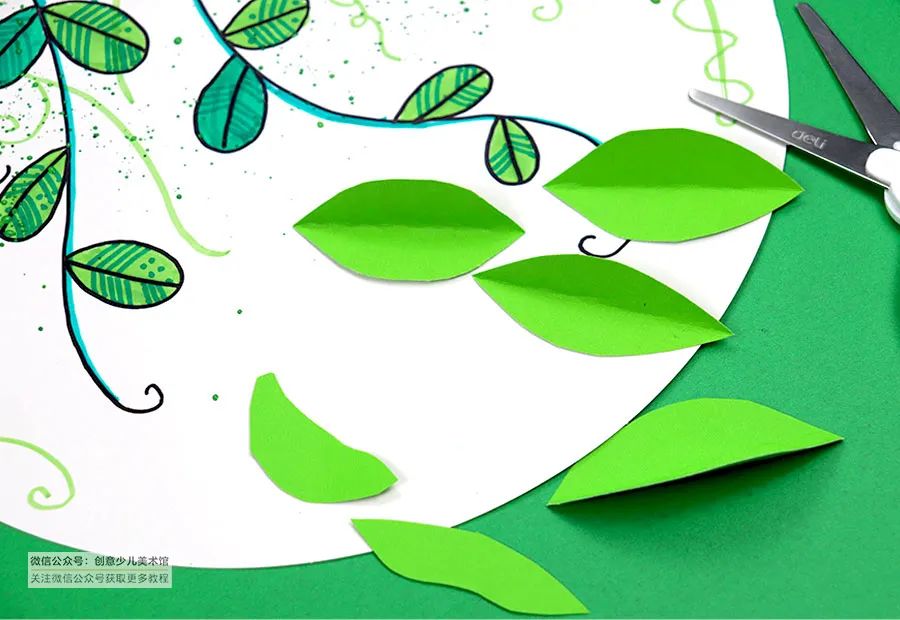 豌豆荚手工画,美术作品豌豆荚创意画小班