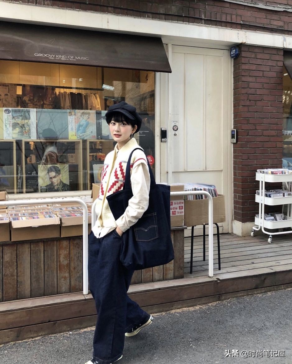 爆款撞色慵懒风毛衣穿搭,毛衣衬衫外套长款慵懒风穿搭