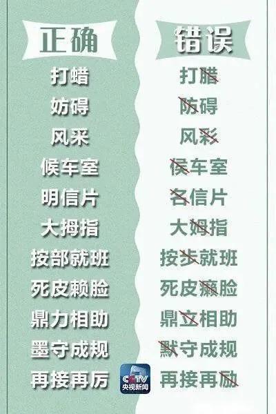 中央电视台十大易错词,央视公布易错汉字