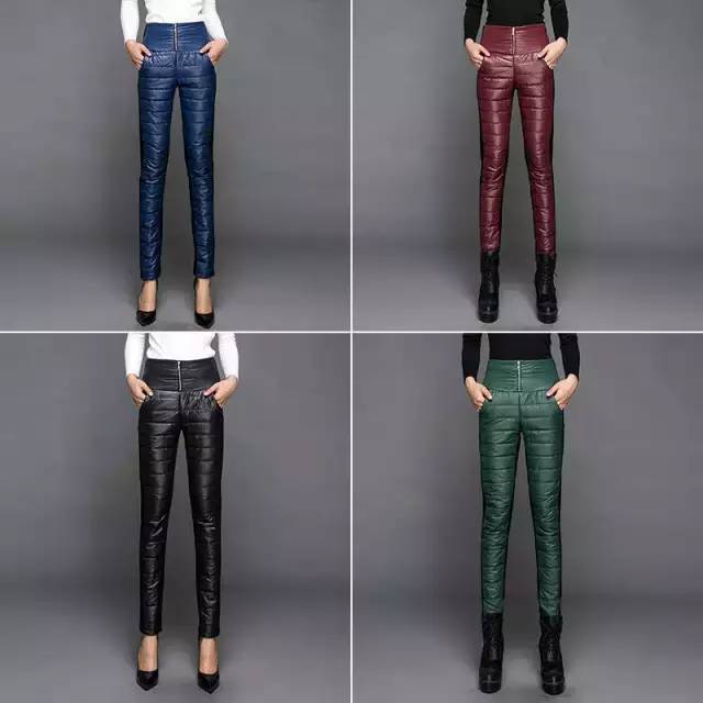 黑色短款面包服怎么搭配哈伦裤,条绒女款加绒哈伦裤配面包服