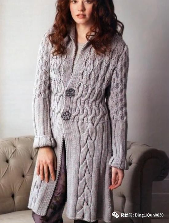 春秋针织女装长款开衫外套,加肥加大针织开衫外套长款