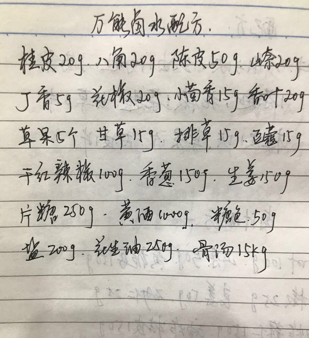 千金不换卤水配方,万能卤水制作方法王刚