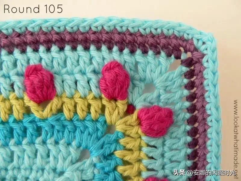 曼陀罗毯子编织教程,苏菲花园曼陀罗毯子钩法高清图解