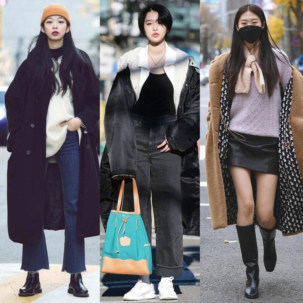 韩国小姐姐学院风大衣内搭,韩国穿大衣最好看的女人