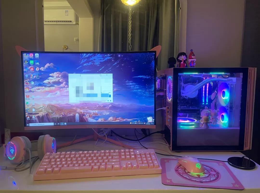 我给老婆装了台电脑，粉粉的那种