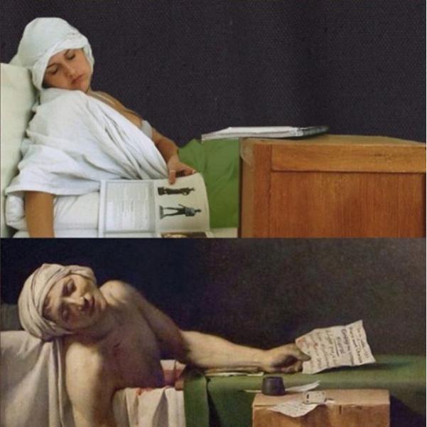 世界名画人物模仿搞笑,外国人恶搞画作