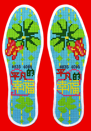 爱家人爱生活手工绣花鞋垫,绣花鞋垫文化传承