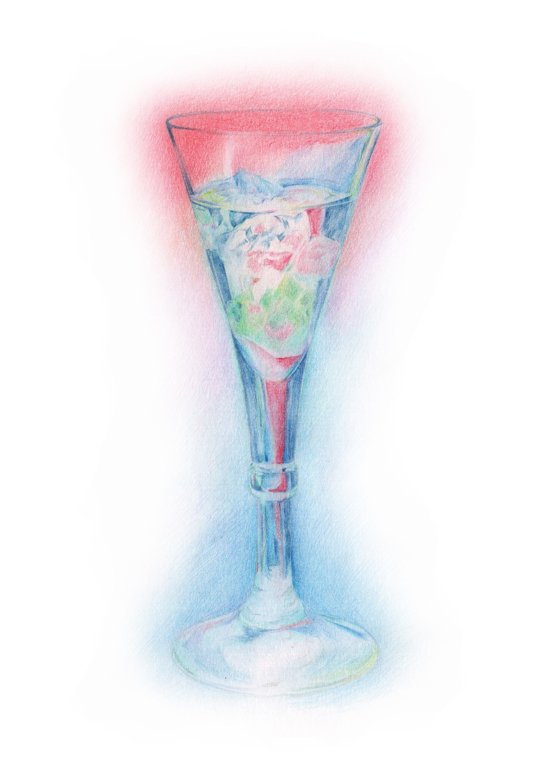 彩铅玻璃质感,彩铅物体背光面上色技法规律讲解