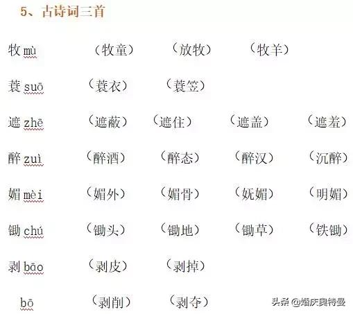 人教版五年级下册第二单元知识点,五年级下册第二单元人教版知识点