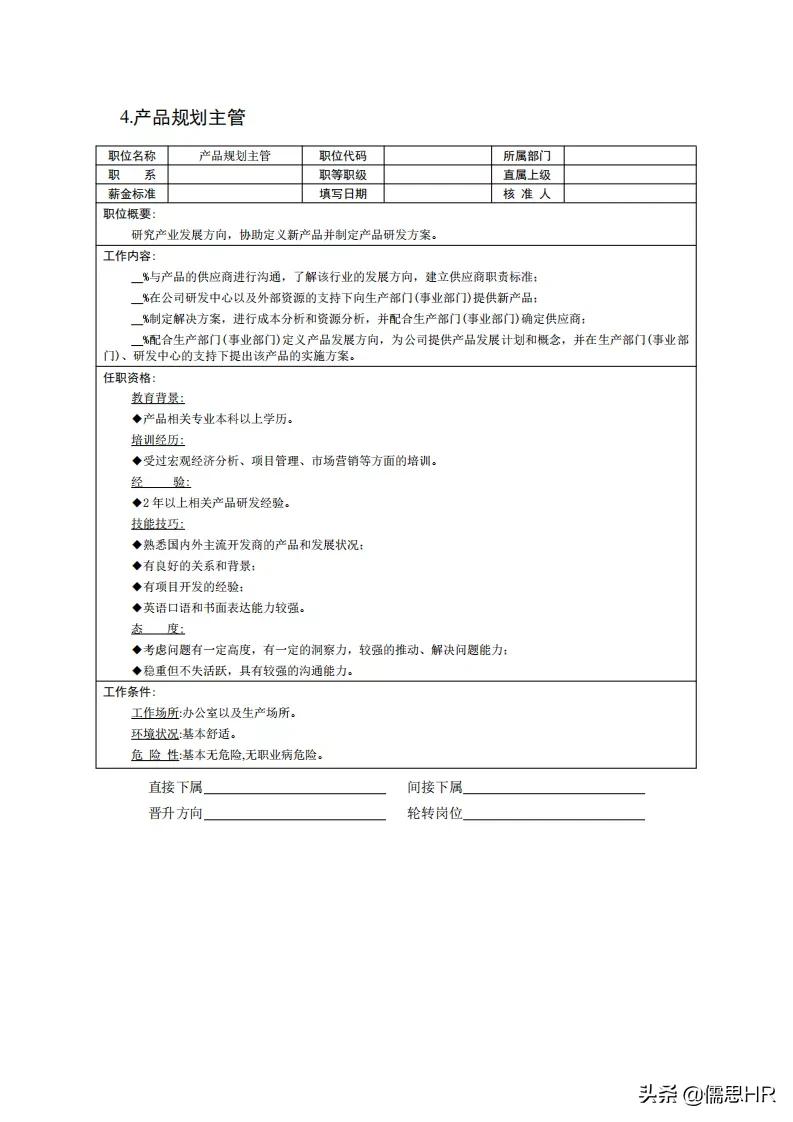 公司岗位说明书完整版,公司绩效考核免费模板