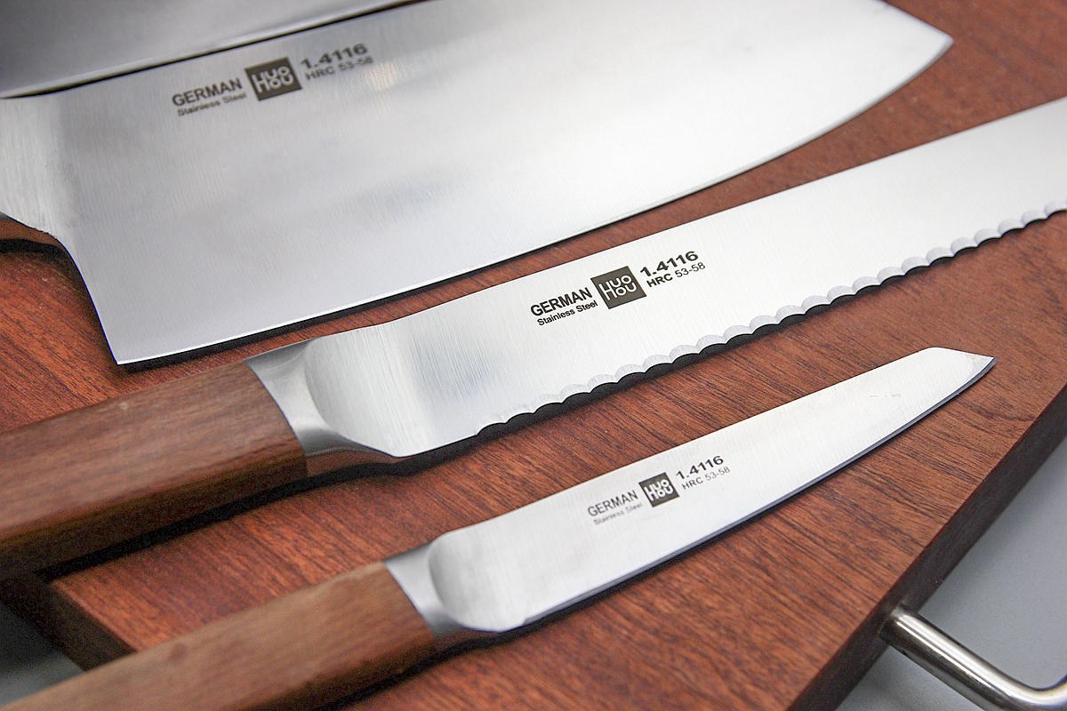 德国钼钒钢家用七件套切菜刀,德国高颜值不锈钢刀具