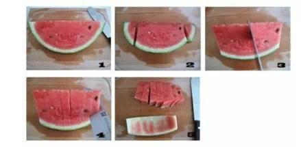西瓜花切法大全,西瓜果盘的切法