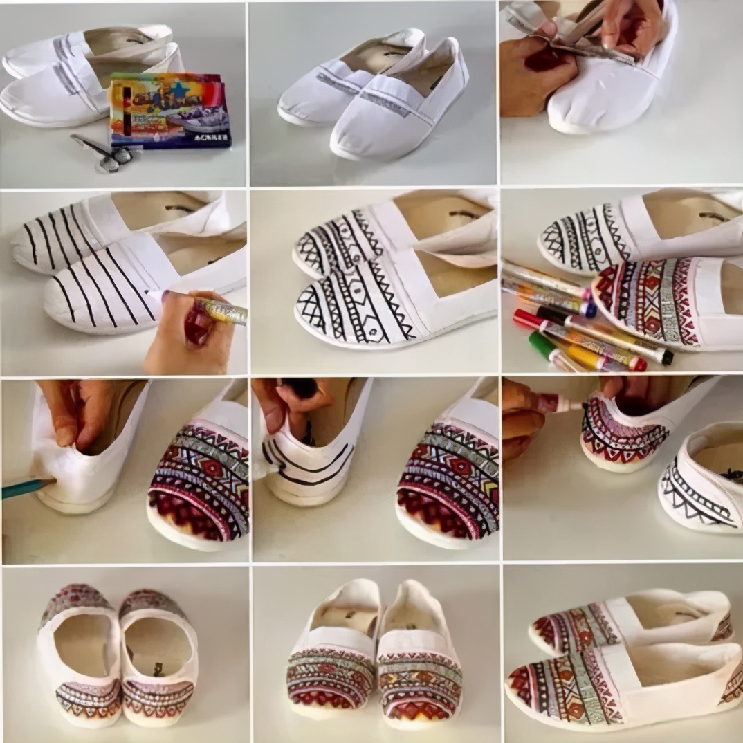 穿腻了小白鞋可以这样来改造,教你把小白鞋变潮流