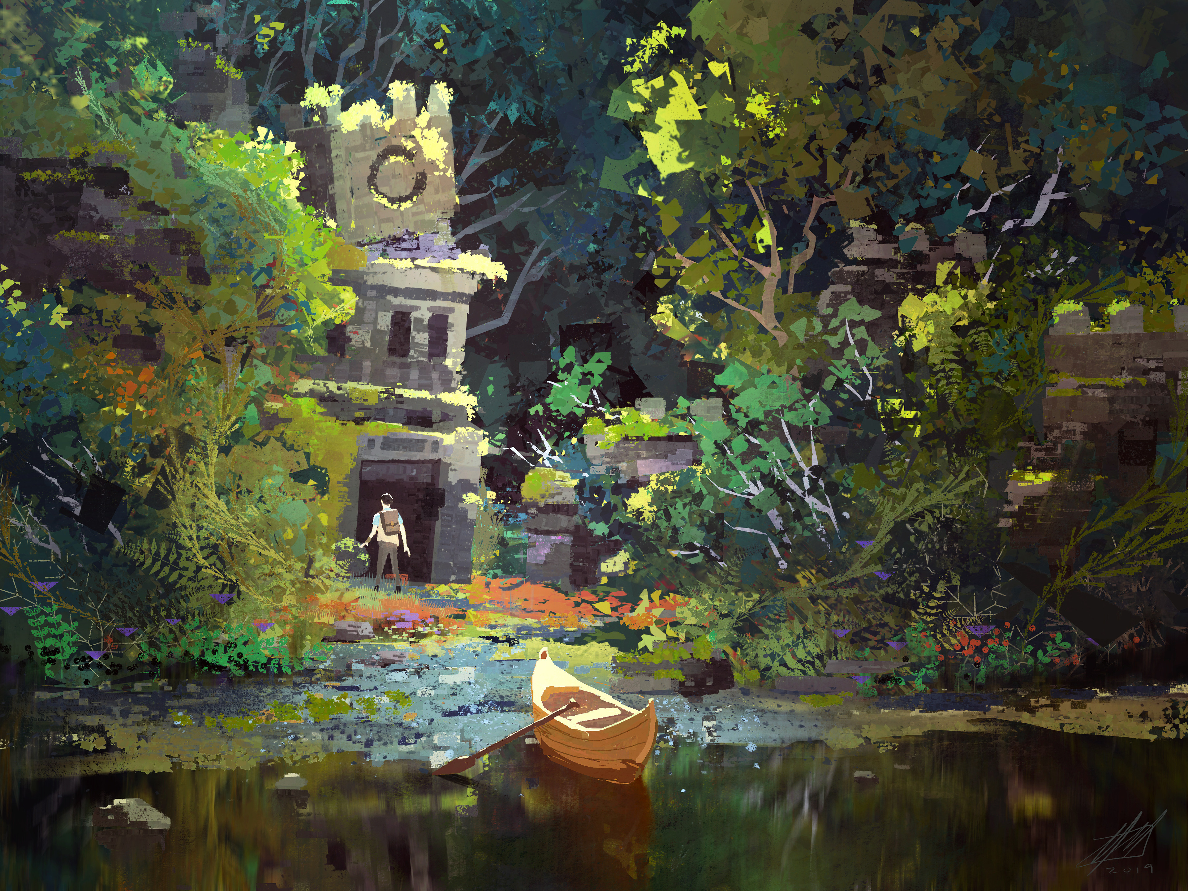 动漫插画风景壁纸,电脑壁纸风景简约高清