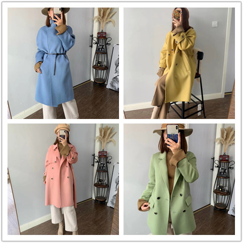 不同版型深灰色双面羊毛大衣穿搭,羊毛绒大衣怎么穿不显臃肿