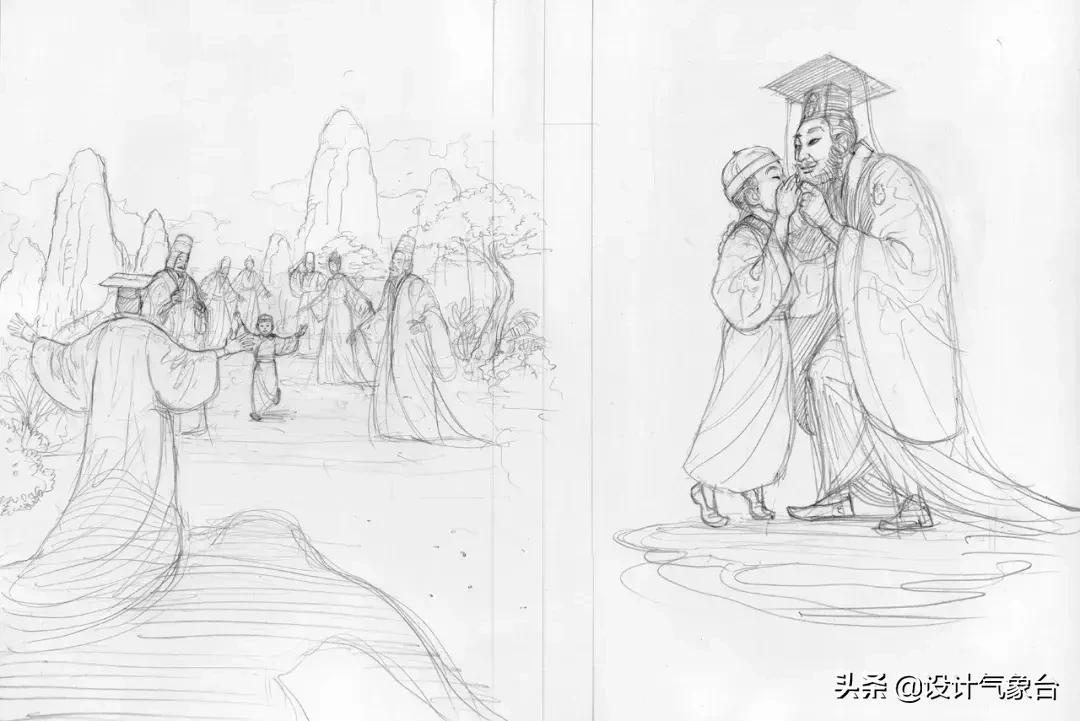 曹冲称象小学课本插图,曹冲称象绘画完整版