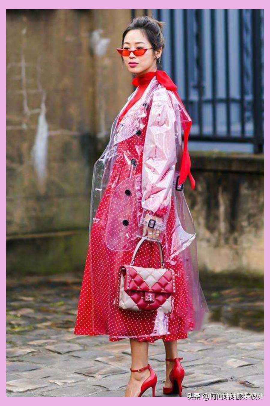 一次性雨衣也穿的很好看,雨衣可外穿