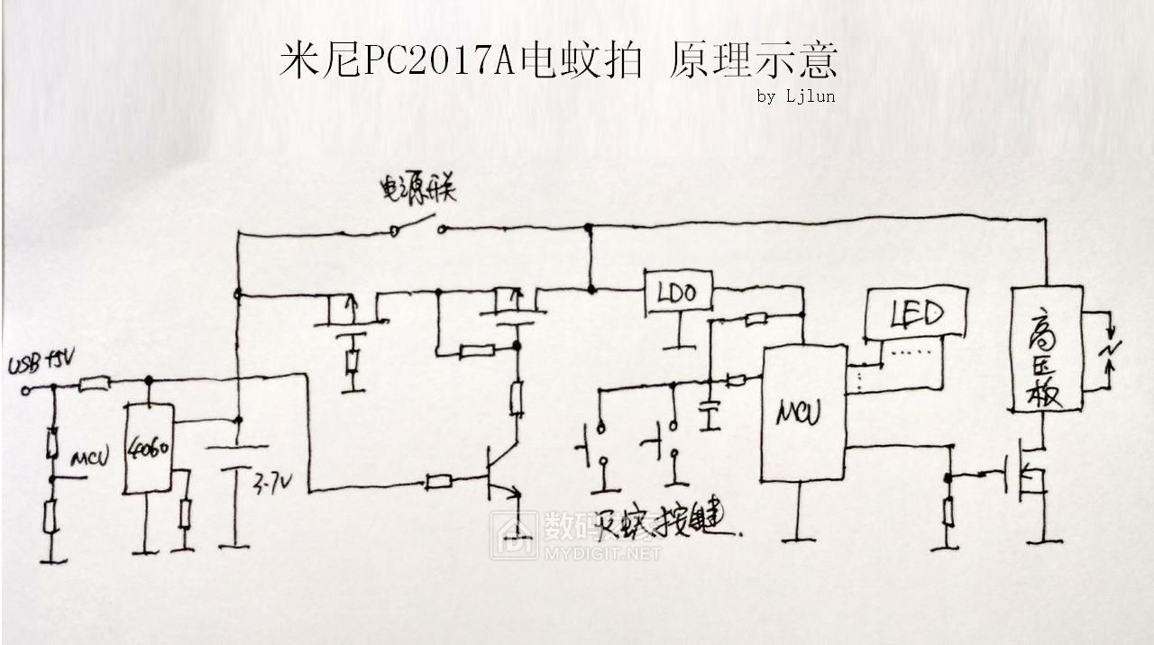电蚊拍电路图原理检修视频,电蚊拍电路故障维修大全