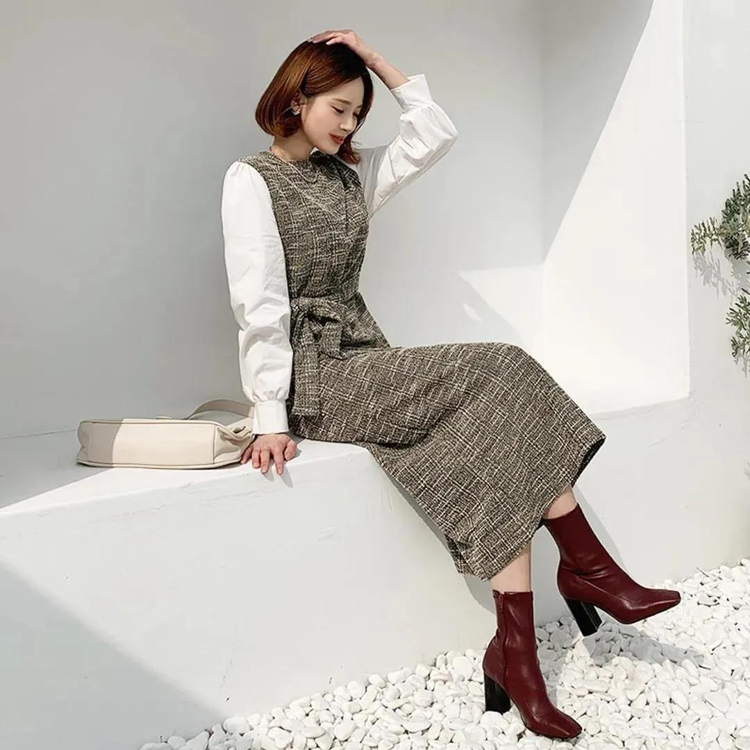 韩国小个子女人味穿搭秋冬,韩国158小个子穿搭博主