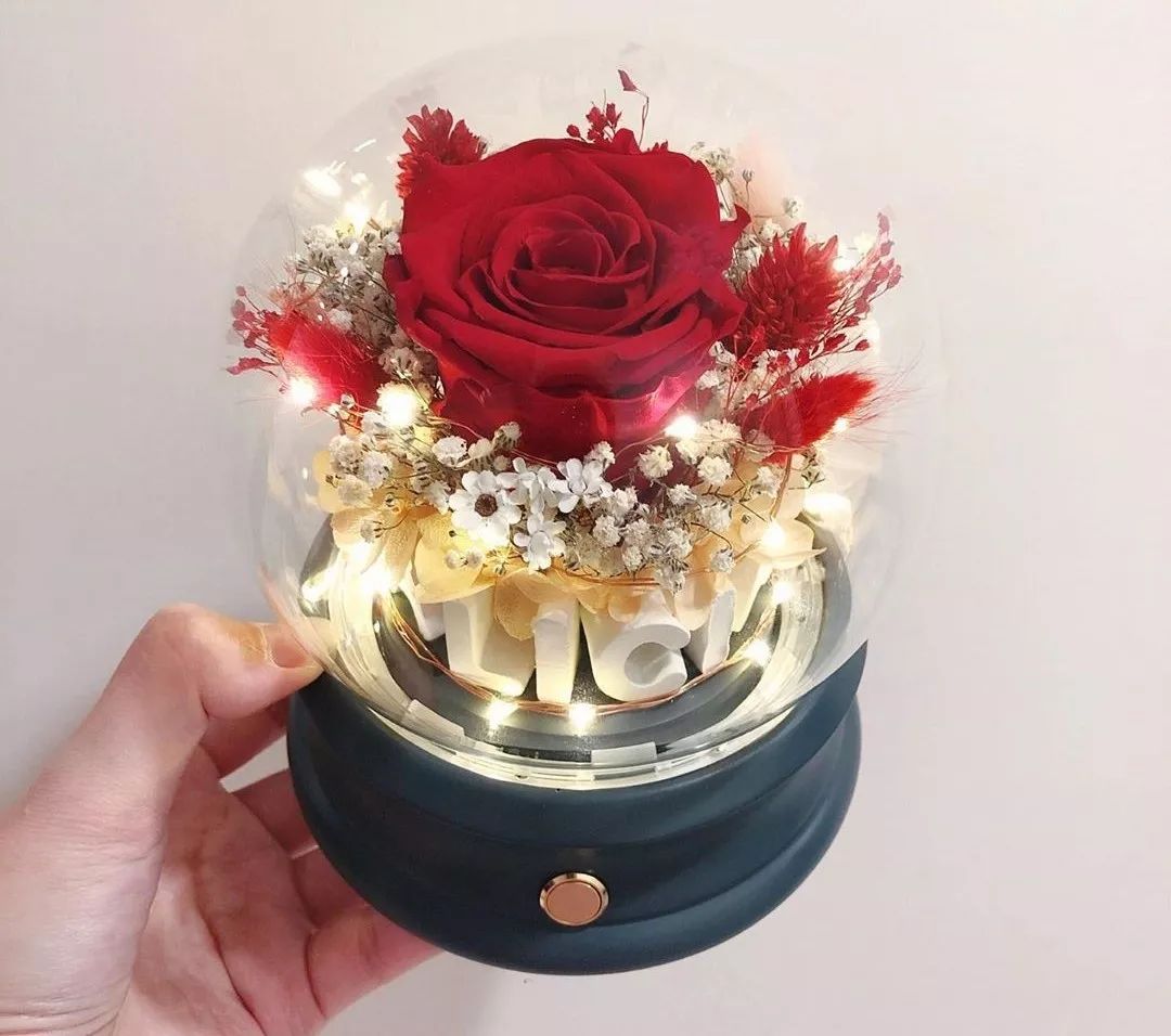 新款永生花玻璃罩,玻璃罩永生花手工diy制作