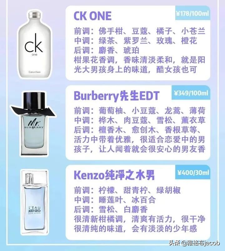 jomalone香水推荐男生,爱马仕尼罗河花园香水适合男生吗