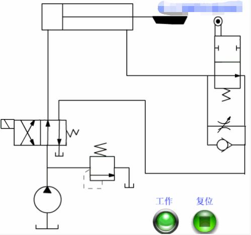 液压油泵工作原理动画演示视频,液压回路简单动态图