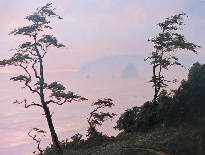 光感特别强的油画风景作品,厚重浓艳的油画风景很浪漫很美