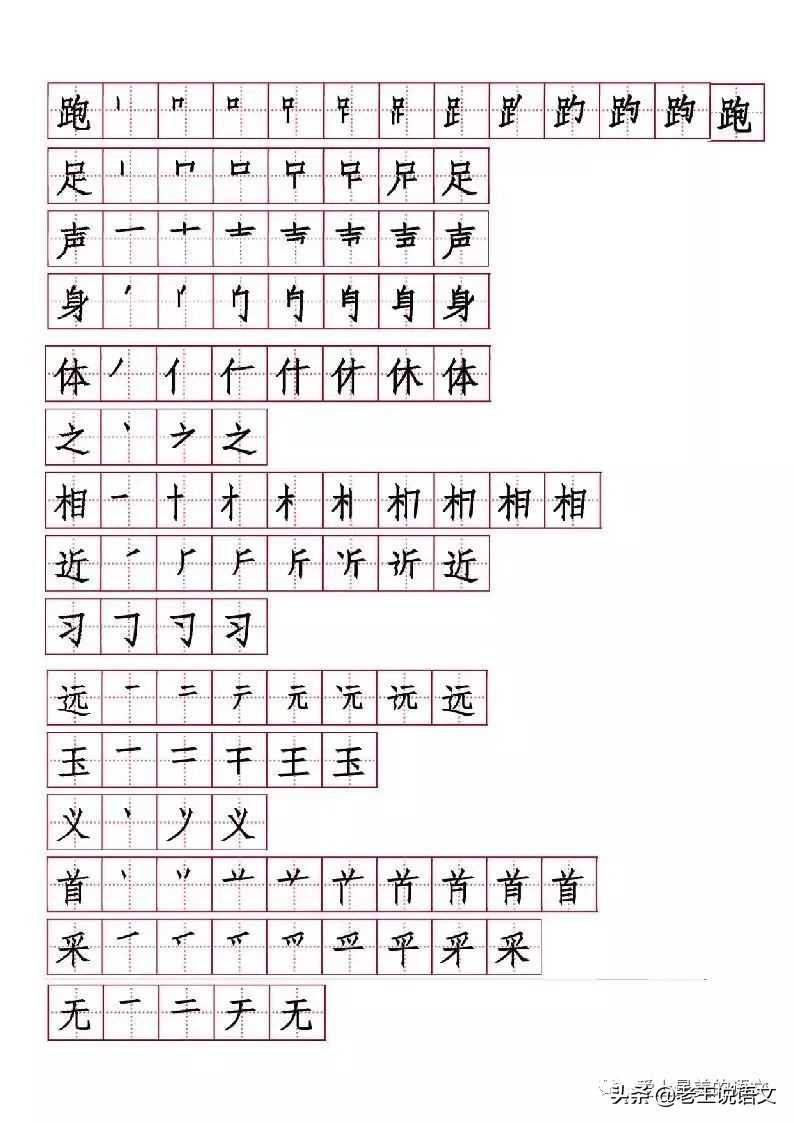 小学一二年级生字的笔画笔顺,八角楼上生字拼音笔画笔顺